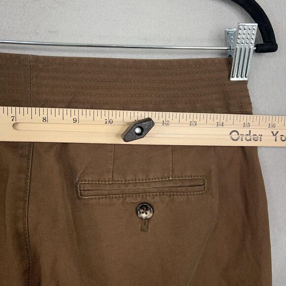 Eddie Bauer Pants Womens 2 Brown Khaki Linen Blend Wide Leg Chino Outdoors - Picture 10 of 15
